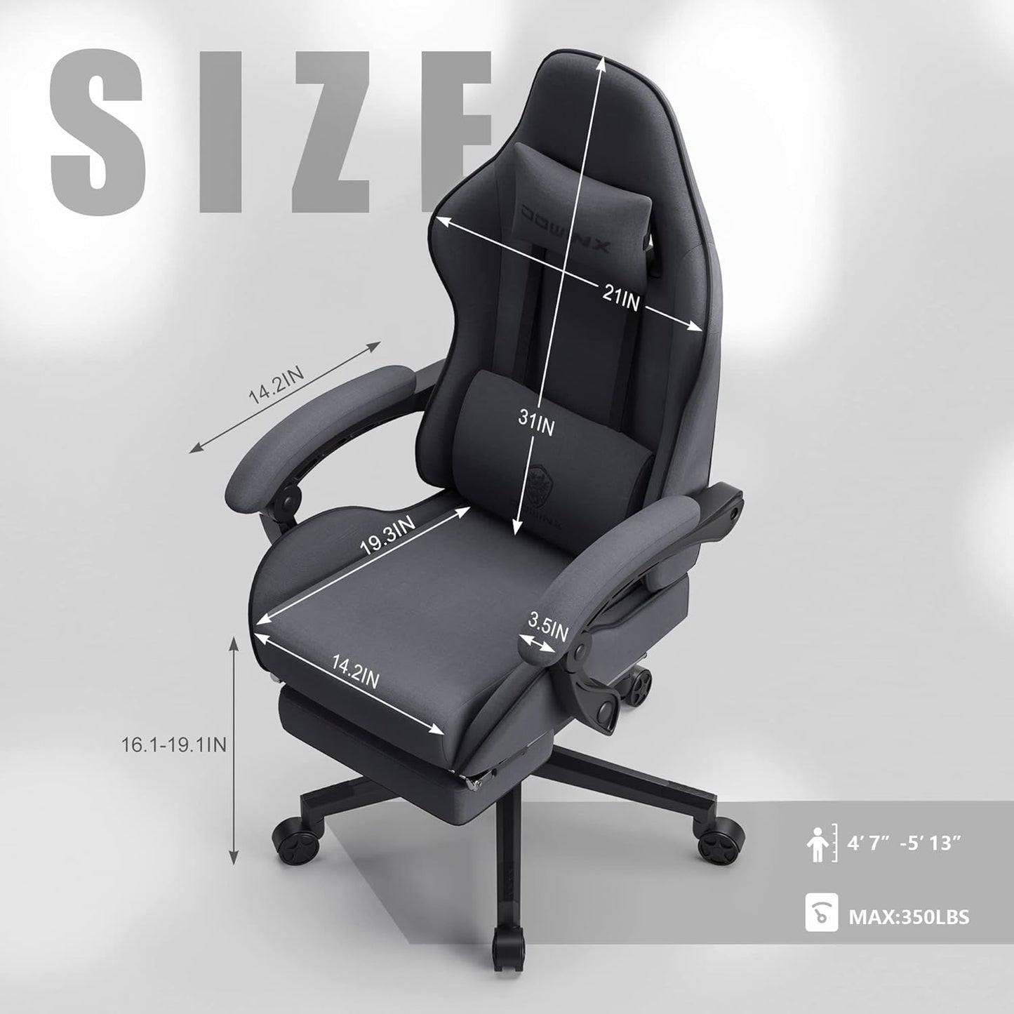 Massage Gaming Chair with Footrest