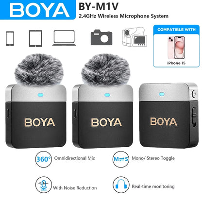 BOYA BY-M1V Wireless Lavalier Lapel Microphone